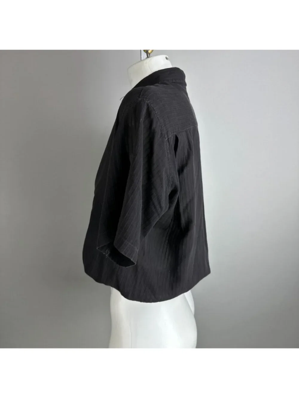 Rare Vintage 70s Gucci Men’s Shirt Black Sheer Smocked Dandy Poet Disco 15 38